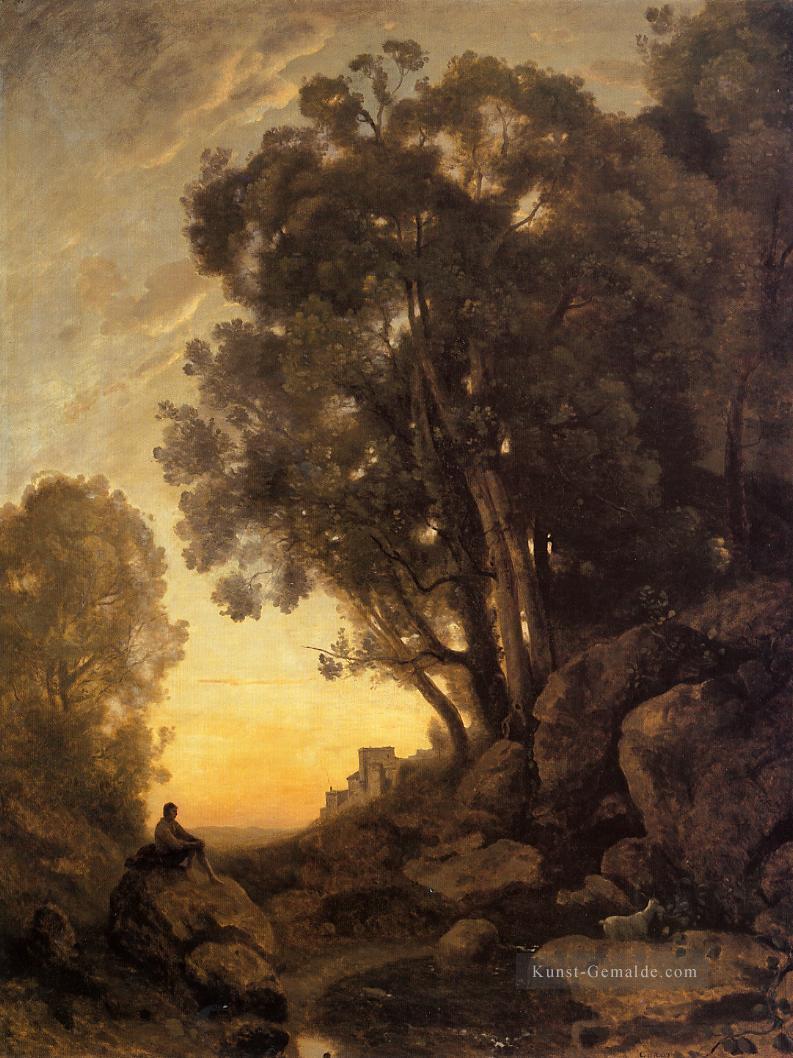 die Italienischen Goatherd Abend Jean Baptiste Camille Corot Ölgemälde
